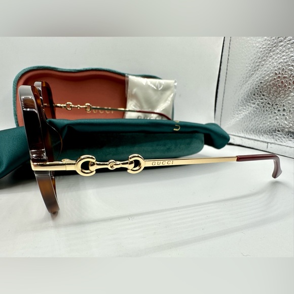 NEW WOMEN GUCCI OVERSIZED SQUARE SUNGLASSES GG0884SA 002 BROWN GUCCI SUNGLASSES - Picture 9 of 13